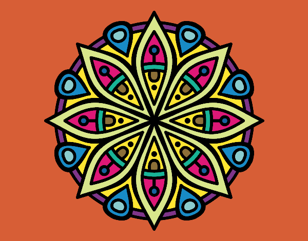 Dibujo Mandala para la concentración pintado por masafico4