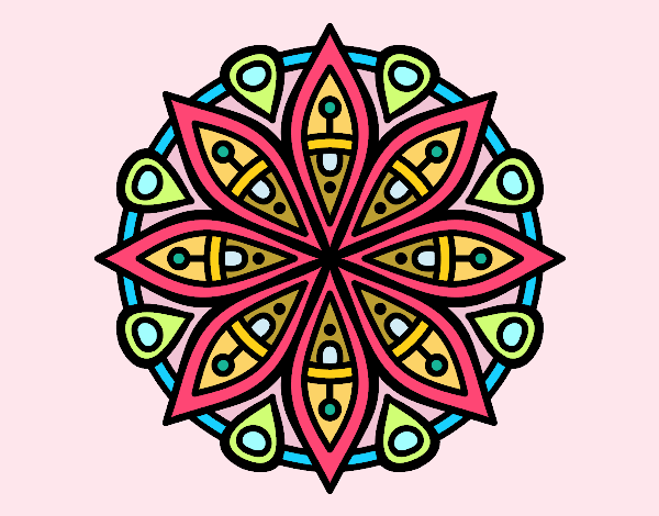 Dibujo Mandala para la concentración pintado por Susanajg