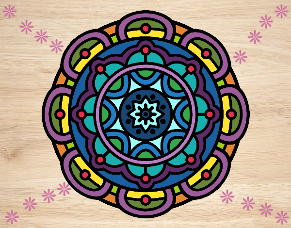 Dibujo Mandala para la relajación mental pintado por juanaespin