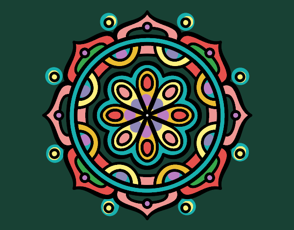 Dibujo Mandala para meditar pintado por blanca