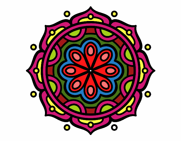 Dibujo Mandala para meditar pintado por irenevazqu
