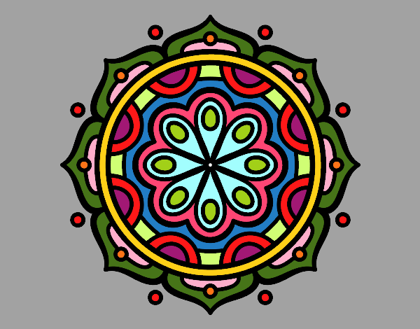 Dibujo Mandala para meditar pintado por zegis