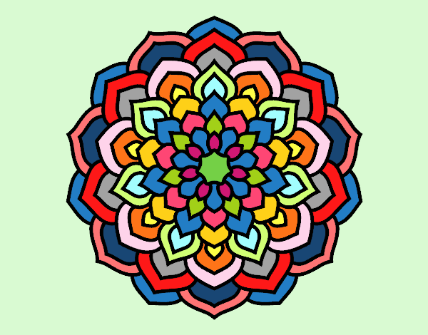 Dibujo Mandala pétalos de flor pintado por zegis