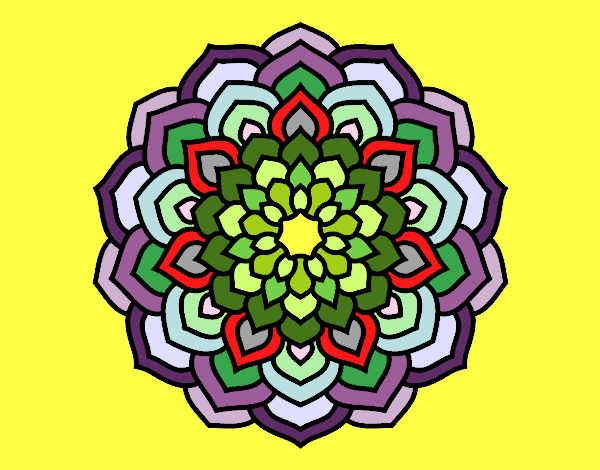 Dibujo Mandala pétalos de flor pintado por masafico4