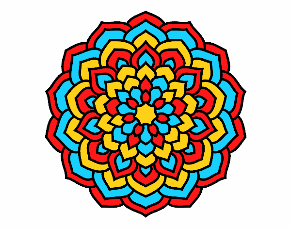 Dibujo Mandala pétalos de flor pintado por wesleys