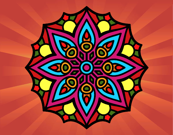 Dibujo Mandala simetría sencilla pintado por irenevazqu