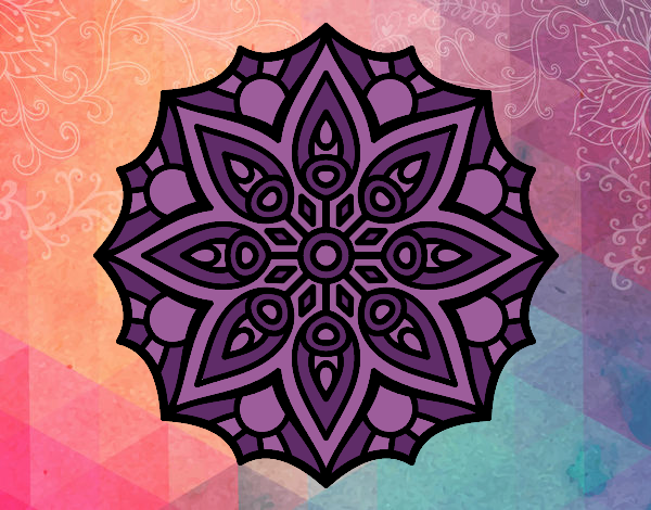 Dibujo Mandala simetría sencilla pintado por gabrielaja