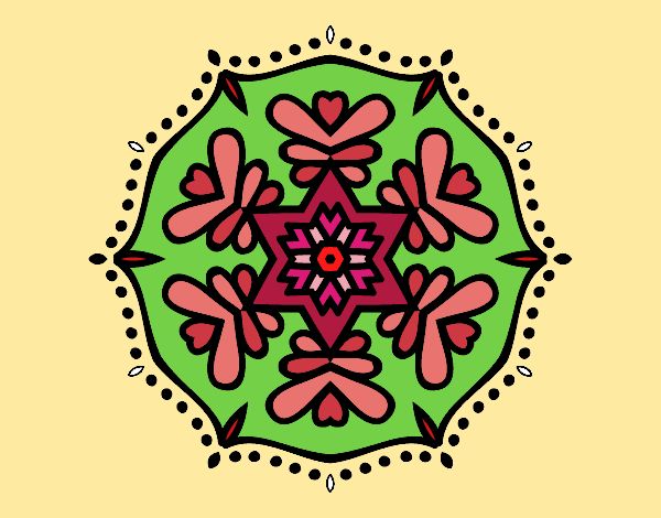 Dibujo Mandala simétrica pintado por masafico4