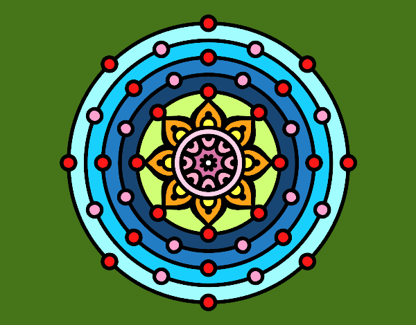 Dibujo Mandala sistema solar pintado por masafico4