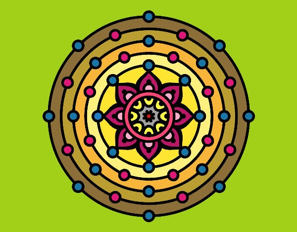 Dibujo Mandala sistema solar pintado por masafico4