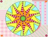 Dibujo Mandala sol triangular pintado por 2530