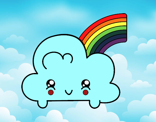 Dibujo Nube con arco iris kawaii pintado por gatigamer8