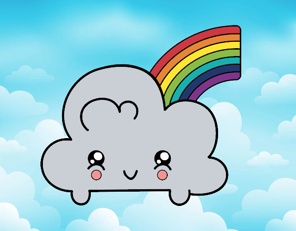 Dibujo Nube con arco iris kawaii pintado por Lucia626