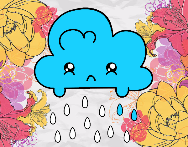 Dibujo de Nube Kawaii pintado por en Dibujos.net el día 01-07-16 a las