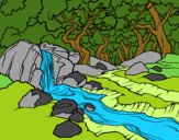 Dibujo Paisaje de bosque con un río pintado por BellaDulce