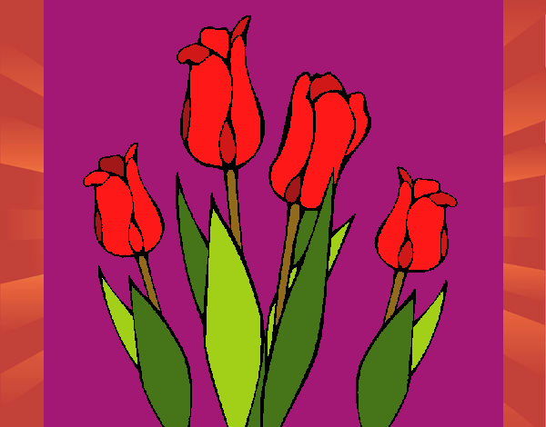Dibujo Tulipanes pintado por cecil13