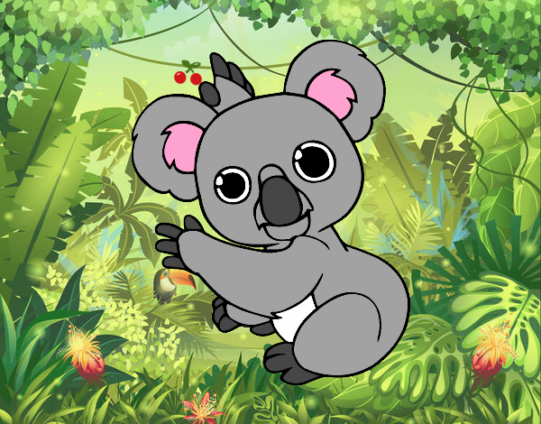 Dibujo Un Koala pintado por DiazAlas