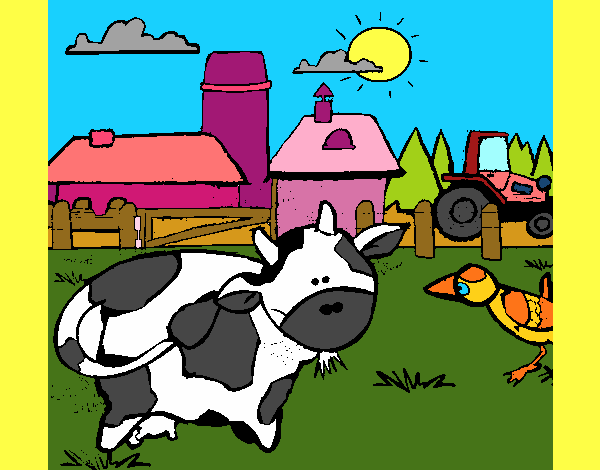 Dibujo Vaca en la granja pintado por BellaDulce