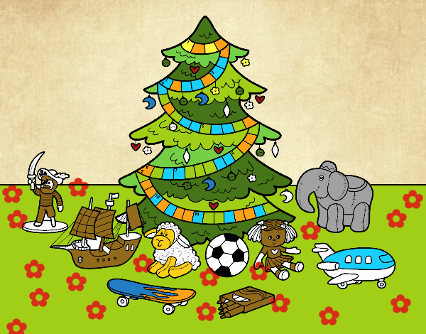 Dibujo Árbol de Navidad y juguetes pintado por rodrigo_as