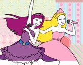 Dibujo Barbie y la princesa cantando pintado por isabela22