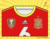 Dibujo Camiseta del mundial de fútbol 2014 de España pintado por hjgt