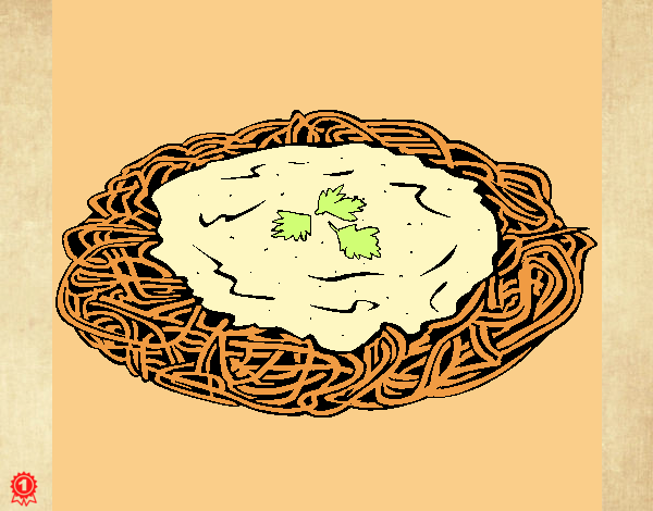 Dibujo Espaguetis con queso pintado por fletcher