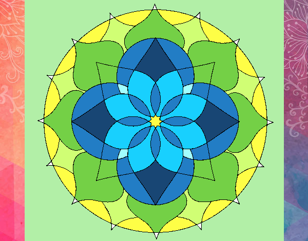 Dibujo Mandala 14 pintado por meibol