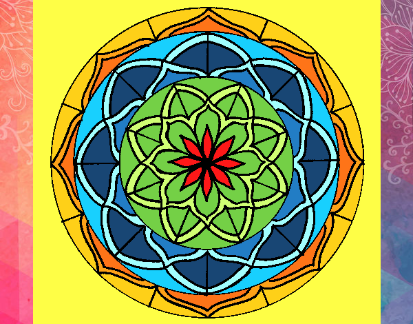 Dibujo Mandala 6 pintado por meibol