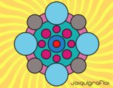 Dibujo Mandala con redondas pintado por CristinaV