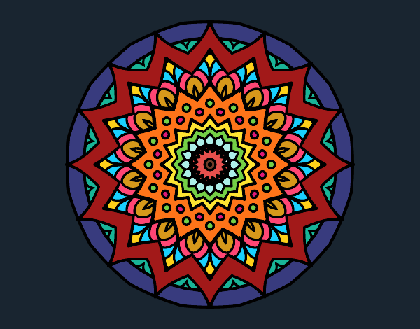Dibujo Mandala creciente pintado por sandrasobi