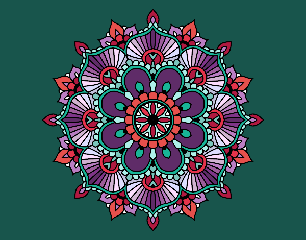 Dibujo Mandala destello floral pintado por blanca