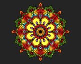 Dibujo Mandala destello floral pintado por queyla