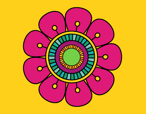 Dibujo Mandala en forma de flor pintado por sandrasobi