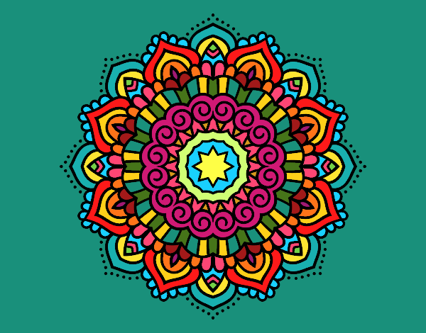 Dibujo Mandala estrella decorada pintado por sandrasobi