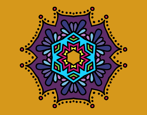 Dibujo Mandala flor simétrica pintado por sandrasobi