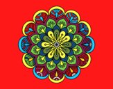Dibujo Mandala flor y hojas pintado por martanoemi