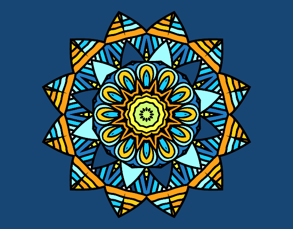Dibujo Mandala frutal pintado por blanca