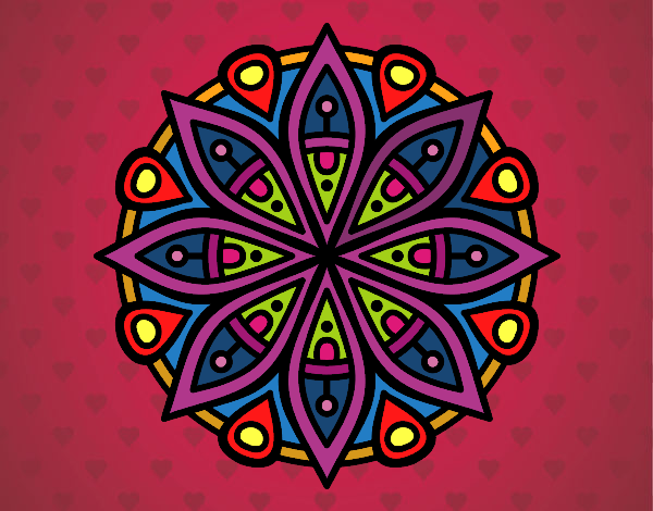 Dibujo Mandala para la concentración pintado por cmla