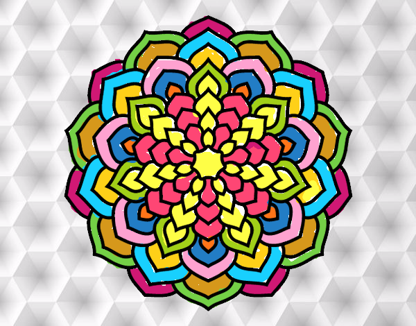 Dibujo Mandala pétalos de flor pintado por Nativi