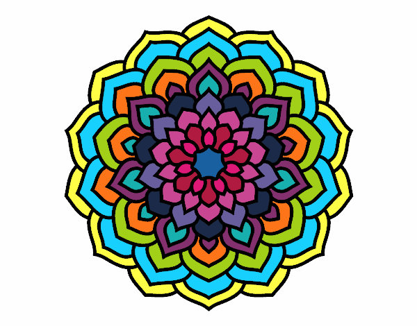 Dibujo Mandala pétalos de flor pintado por cmla