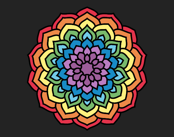 Dibujo Mandala pétalos de flor pintado por Jeri12