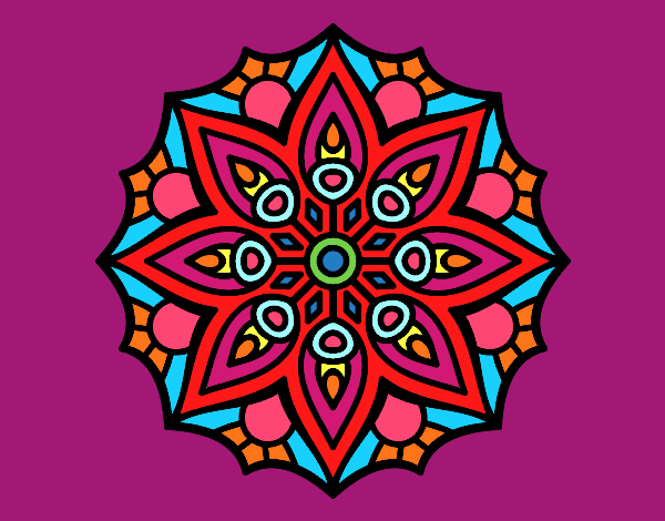 Dibujo Mandala simetría sencilla pintado por catwoman