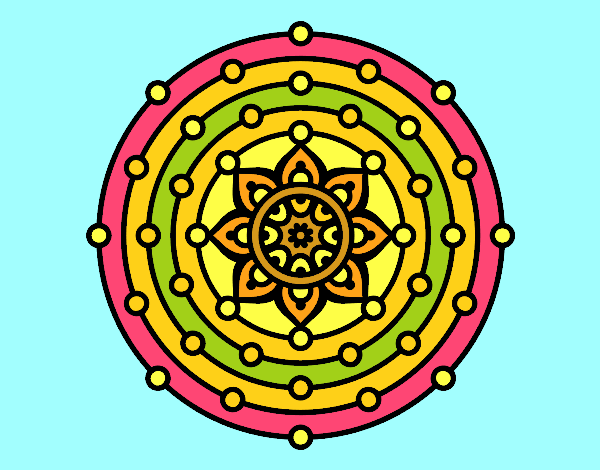 Dibujo Mandala sistema solar pintado por coca4