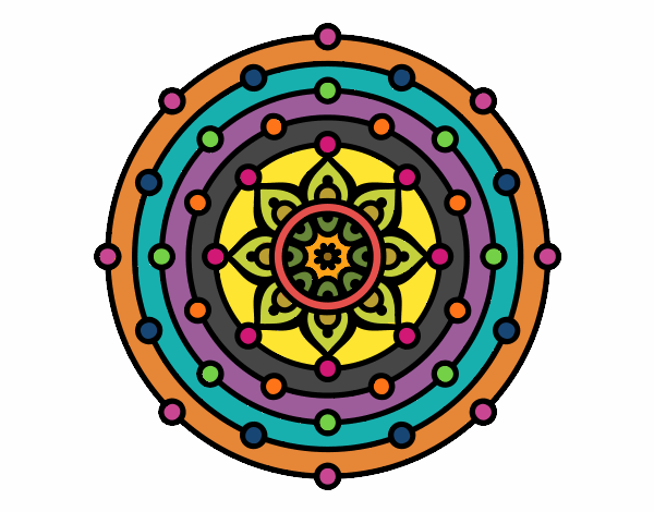 Dibujo Mandala sistema solar pintado por CristinaV