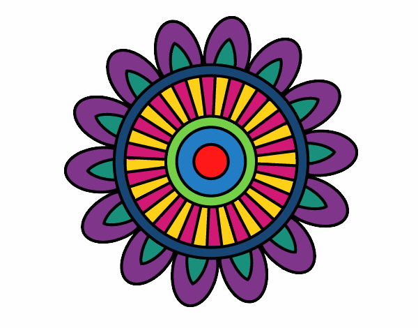 Dibujo Mandala solar pintado por CristinaV