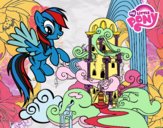 Dibujo Rainbow Dash en su palacio pintado por kikinxita 
