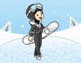Dibujo Una chica Snowboard pintado por annie9000