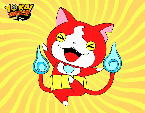 Dibujo Jibanyan feliz pintado por meibol