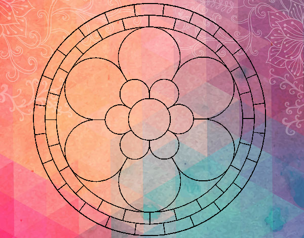 Dibujo Mandala 2 pintado por meibol