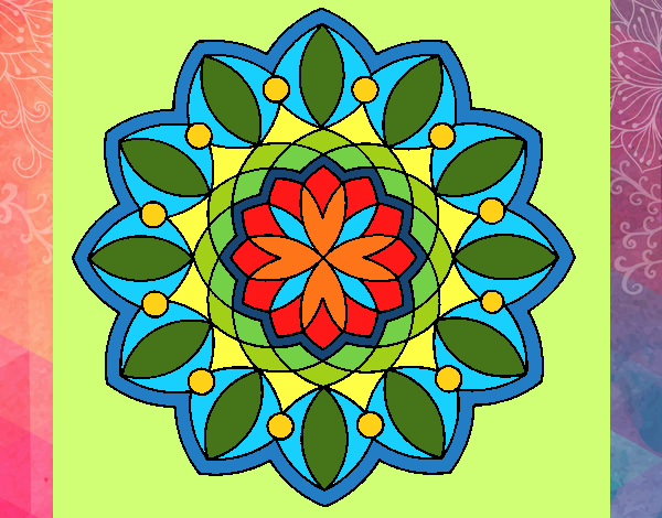 Dibujo Mandala 3 pintado por meibol